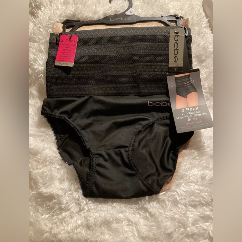 bebe NWT! Confidence Hi-Waisted Shapewear 2pk Beige/Black